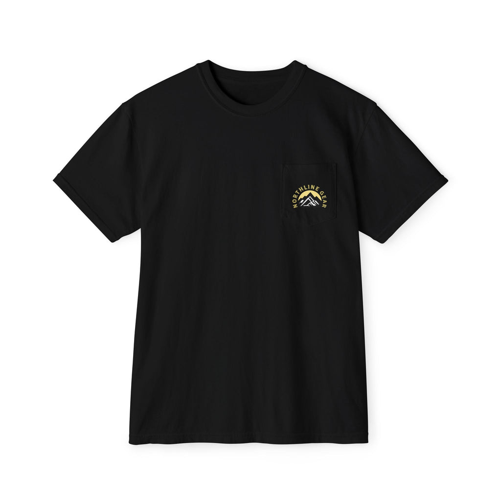 Fishing Pocket T-Shirt — Ice fishing Lake Art Tee