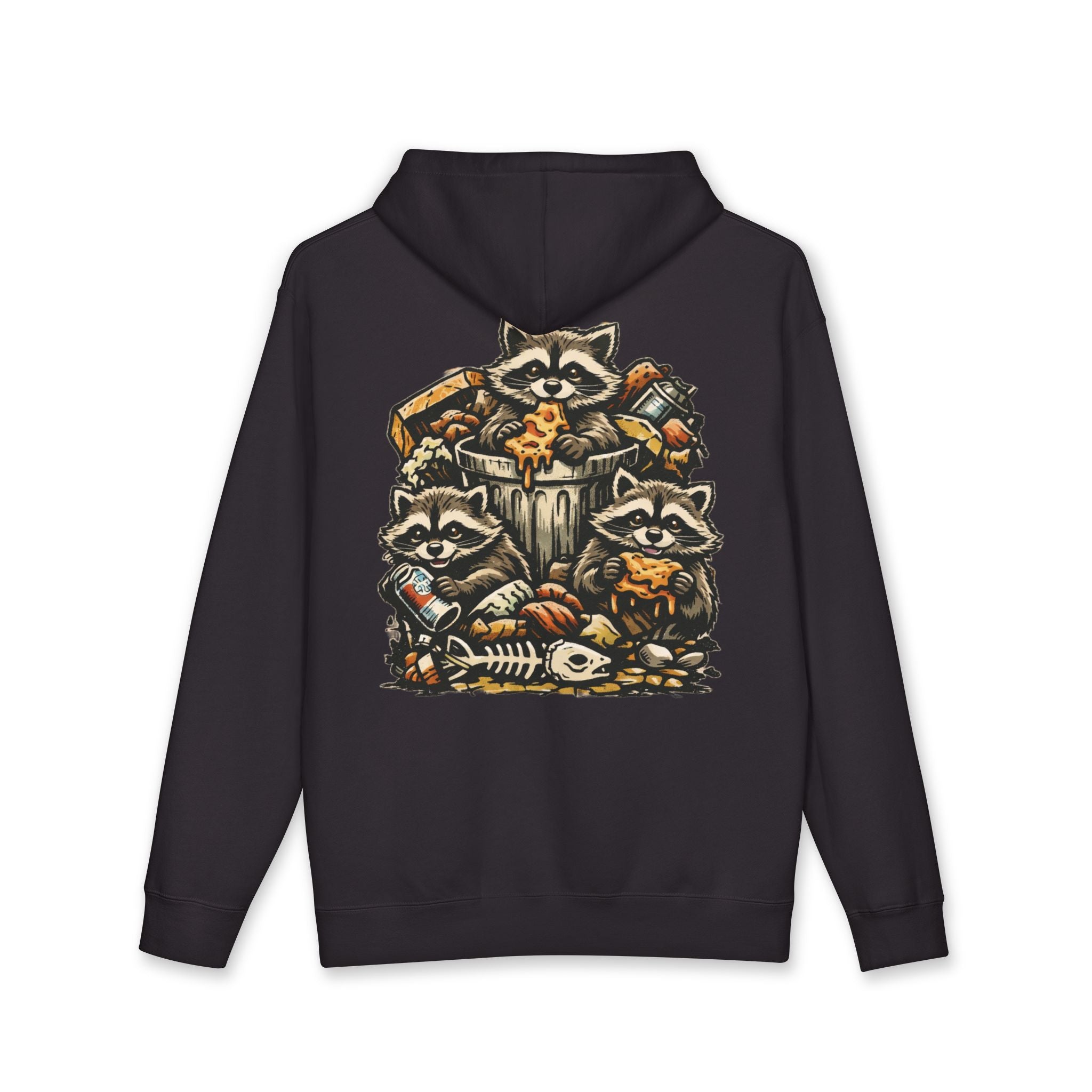 Raccoon Crew Hoodie — Woodland Trash-Panda Graphic Hooded Sweatshirt