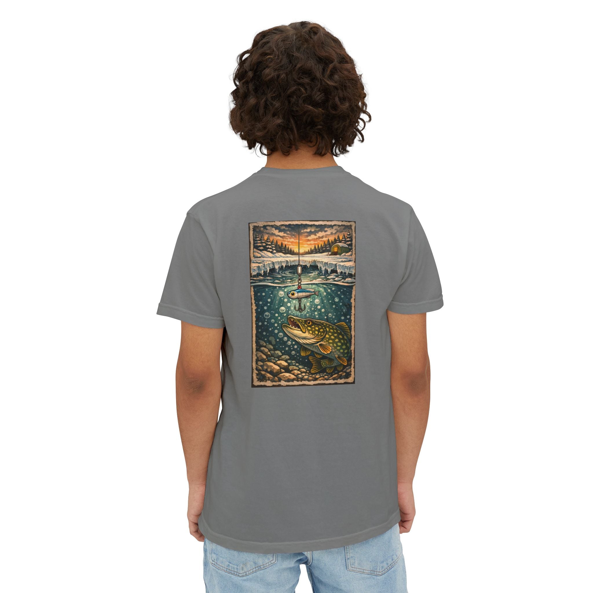 Fishing Pocket T-Shirt — Trout Lake Art Tee