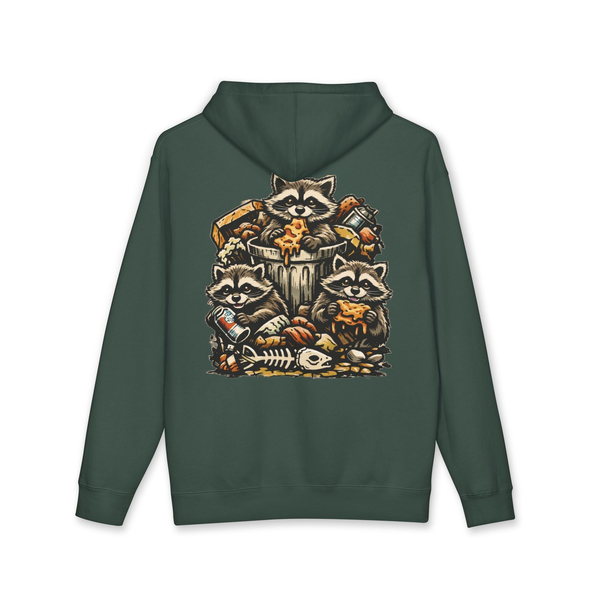 Raccoon Crew Hoodie — Woodland Trash-Panda Graphic Hooded Sweatshirt