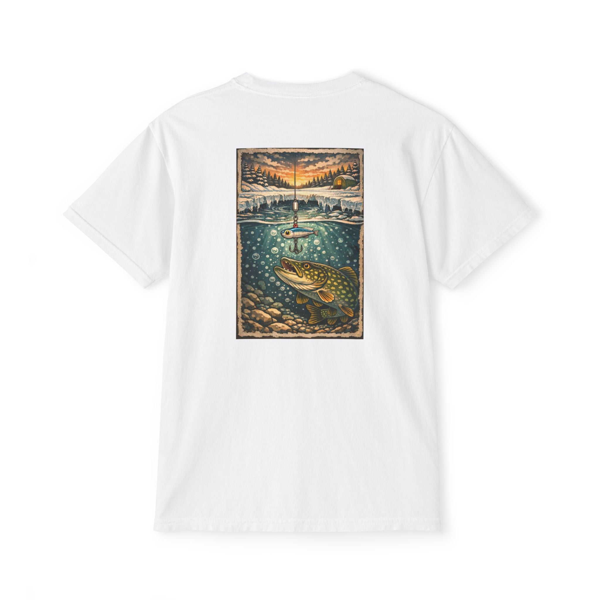 Fishing Pocket T-Shirt — Trout Lake Art Tee
