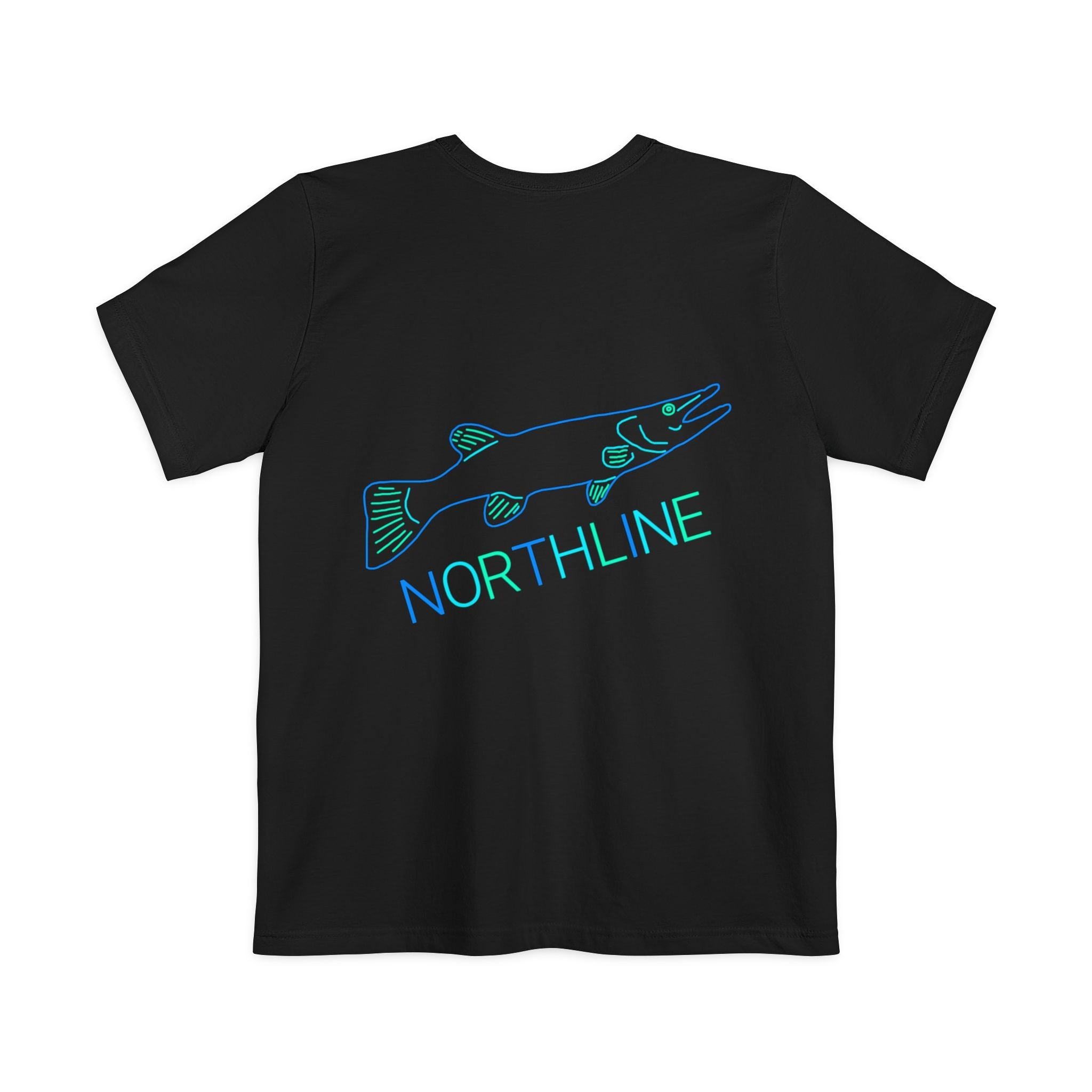 Pocket T-Shirt — 'Northline' Neon Pike Fishing Tee
