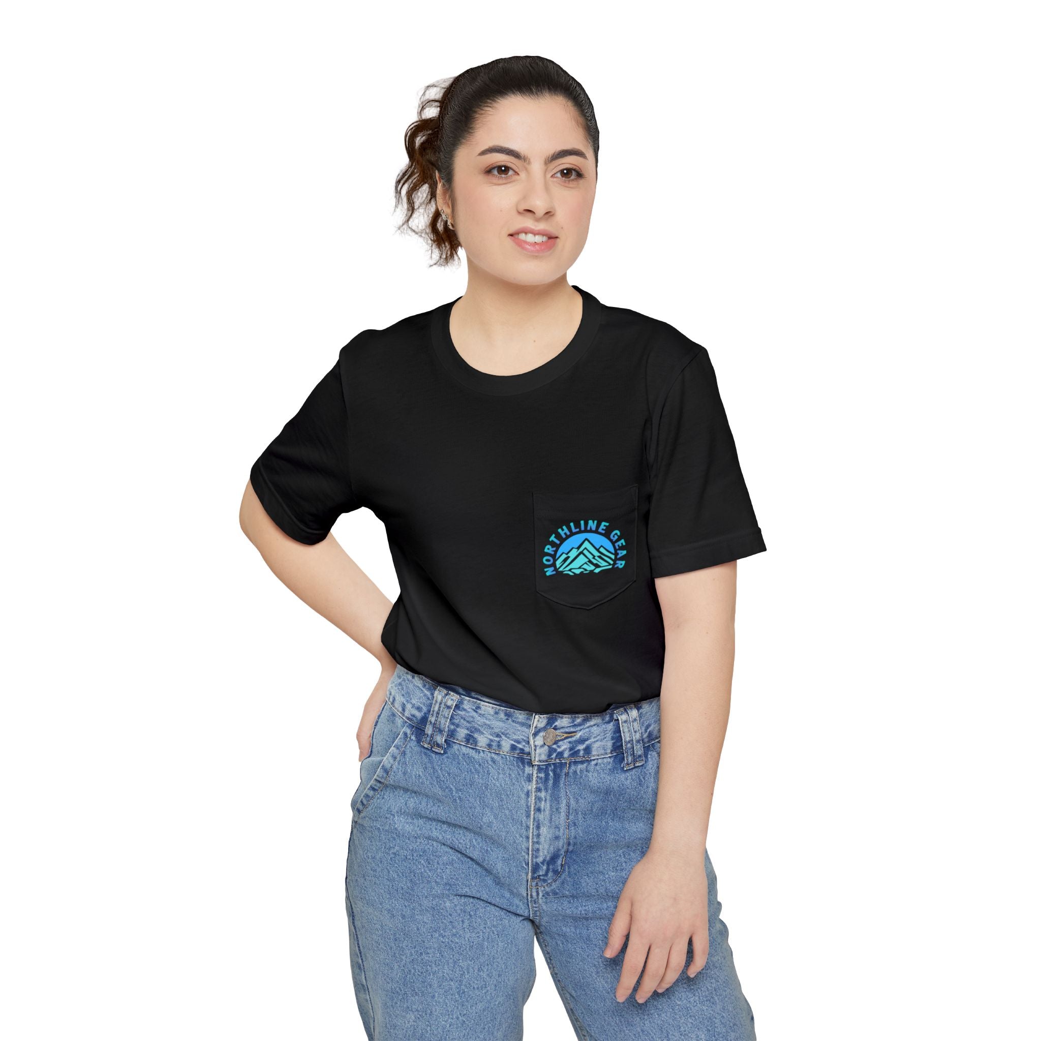 Pocket T-Shirt — 'Northline' Neon Pike Fishing Tee
