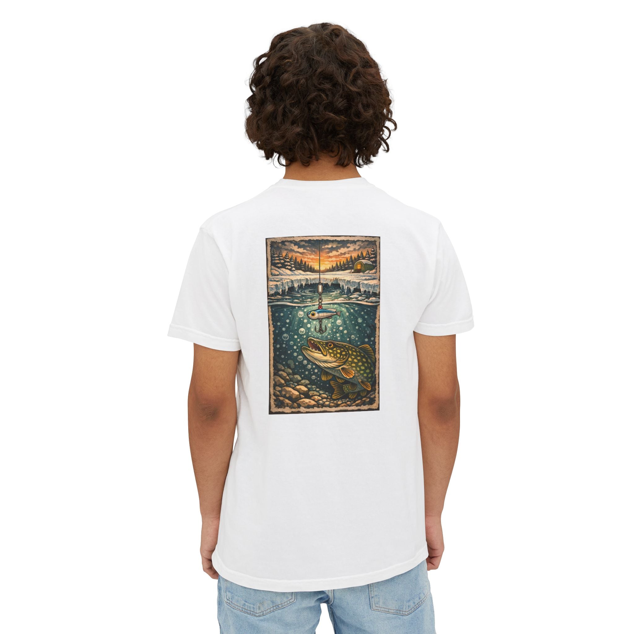 Fishing Pocket T-Shirt — Trout Lake Art Tee